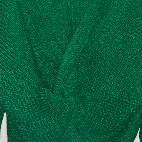 Green knot crop sweater - Picture 1 of 5